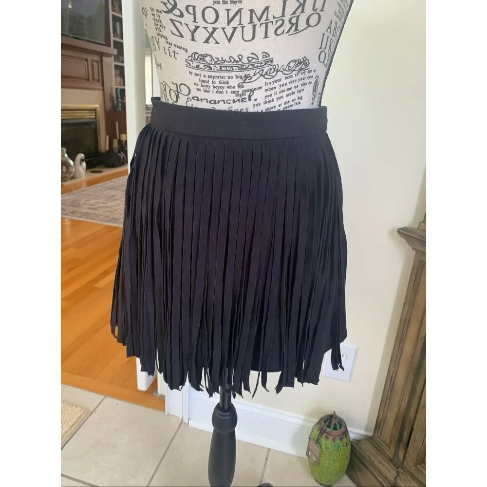 BB Dakota Fringe Skirt Black